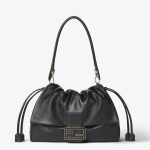FENDI Mamma Baguette Large Black nappa leather bag